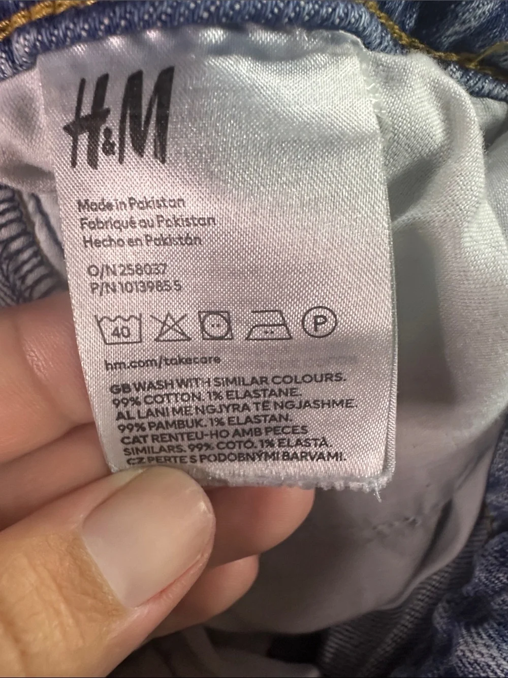 H&M Light Blue Frayed Hem Denim Shorts